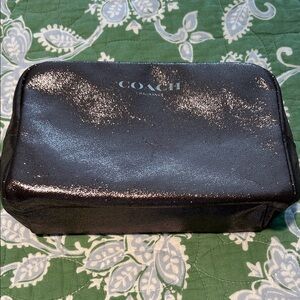 Coach Shimmering Metallic Gray Makeup Pouch